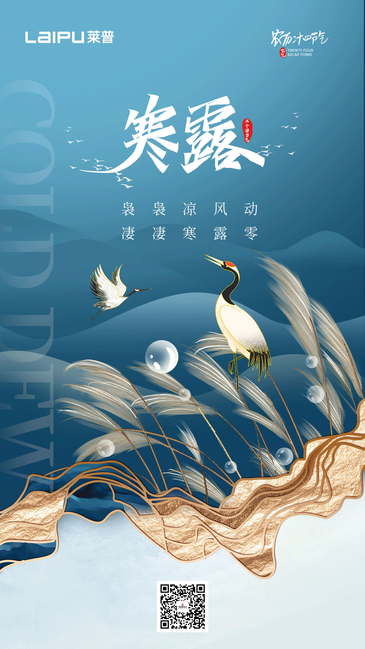 深秋渐至，寒露满枝